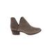 Lucky Brand Ankle Boots: Slip On Chunky Heel Bohemian Gray Print Shoes - Women's Size 7 - Almond Toe