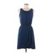 Tinley Road Casual Dress - Mini Scoop Neck Sleeveless: Blue Solid Dresses - Women's Size Small