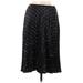 DKNY Silk Sheath Skirt Calf Length: Black Polka Dots Bottoms - Women's Size 4 Petite