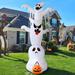 The Holiday Aisle® Halloween Inflatable 10 FT Scary Ghost Inflatables Outdoor Decorations Blow Up Ghost Inflatable in White | Wayfair