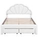 House of Hampton® Bradt Upholstered Platform Storage Bed Upholstered in White/Black | 45 H x 56.2 W x 78 D in | Wayfair