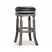 Alcott Hill® Philomena Swivel 24" Counter Stool Leather in Gray/Black | 30 H x 17 W x 17 D in | Wayfair D8EBC9FFACCC411AB4CCAF81736F8C49