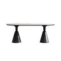 Brayden Studio® Teter Oval Dining Table, Wood in Black/White | 29.5 H x 70.9 W x 35.4 D in | Wayfair 993FFDD54CAA43178F89BEE3C2B1C4A7