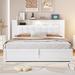 Red Barrel Studio® Dalaigh Upholstered Platform Storage Bed Upholstered in White | 38.2 H x 63.8 W x 87.9 D in | Wayfair