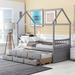 Harper Orchard Full size Wooden House Bed w/ Trundle & 3 Storage Drawers in Gray | Twin | Wayfair AAFA3E326F334CF68F632E479CDD38EA