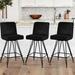 George Oliver Bram Swivel 26" Counter Stool Upholstered/Velvet/Metal in Black | 38.2 H x 17.7 W x 19.1 D in | Wayfair