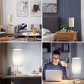 Latitude Run® Modern Flaxen Touch Table Lamps - 3-Way Dimmable, USB Charging, Free LED Bulbs 2 Pack in White/Brown | Wayfair