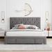 Winston Porter Size Storage Bed Velvet Upholstered Platform Bed w/ a Big Drawer in Gray | Queen | Wayfair A7DBECC2330E4026AE2237A657632C26