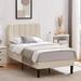 Latitude Run® Twin Size Upholstered Bed Frame w/ Adjustable Headboard, Beige | Wayfair B92D4F9E511F4C4CACFFBA0F8BE9B29C