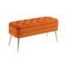 Mercer41 Aviva Storage Bench Solid + Manufactured Wood/Wood/Velvet in Orange | 20.08 H x 40.84 W x 15.75 D in | Wayfair