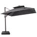 Arlmont & Co. Kristy 10' Square Cantilever Umbrella w/ Weighted Base in Gray | 110.4 H x 120 W x 120 D in | Wayfair