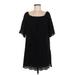 Madewell Casual Dress - Party Boatneck Short sleeves: Black Print Dresses - Women's Size 8