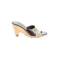 Donald J Pliner Mule/Clog: Slide Chunky Heel Casual Silver Shoes - Women's Size 8 1/2 - Open Toe