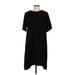 Eileen Fisher Casual Dress - Shift High Neck Short sleeves: Black Solid Dresses - Women's Size Small