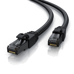 Primewire Patchkabel CAT 7 mit Baumwollummantelung - Gigabit Ethernet LAN Kabel - Black Series - 10 Gbit/s - S/FTP PIMF Schirmung - Netzwerkkabel - 3m Image