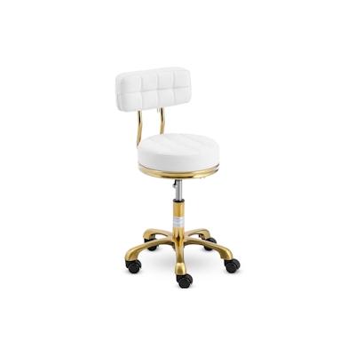 physa Rollhocker mit Rückenlehne - 47 - 61 cm - 150 kg - weiß / golden Image