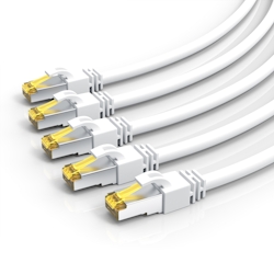Primewire 5x LAN-Kabel CAT.7, RJ-45 (Ethernet), Gigabit Ethernet S/FTP Netzwerkkabel, 10000 Mbit/s, Patchkabel - 0,5m Image