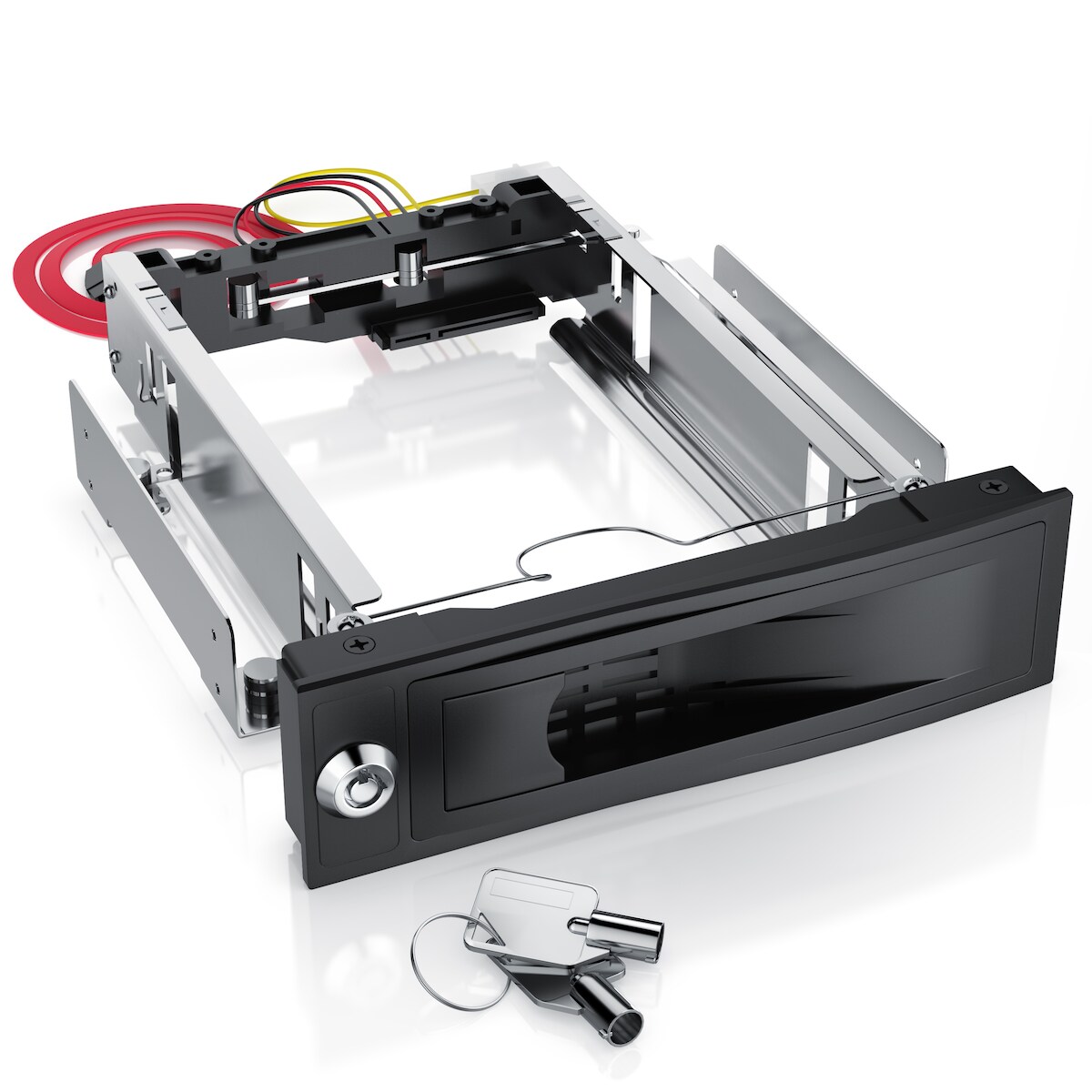 CSL Festplatten-Wechselrahmen, 5,25`, für 3,5` SATA HDD's, Anti-Vibrations-Kit, Abschließbar Image