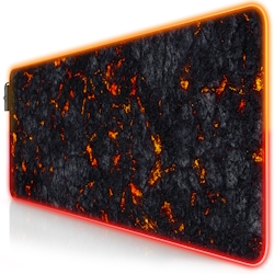 Titanwolf RGB Gaming Mauspad, Mousepad XL 800 x 300mm verbessert Präzision & Geschwindigkeit, Lavamotiv Image