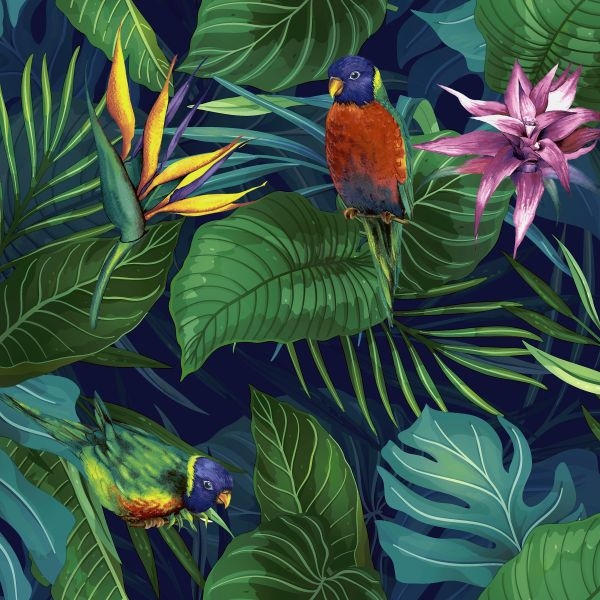240 Duni Tissue-Servietten 33 x 33 cm Jungle Paraiso 3-lagig Image