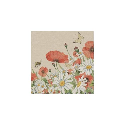 300 Duni Recycling-Tissue Servietten 33 x 33 cm Floral Poppies 2-lagig