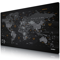Titanwolf Gaming Mauspad, XXXL 1500 x 800 x 3 mm Schreibtischunterlage Extralarge / Waschbar, Weltkarte Image
