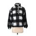 Ann Taylor LOFT Fleece Jacket: Black Checkered/Gingham Jackets & Outerwear - Women's Size Small Petite