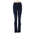 American Eagle Outfitters Jeggings - High Rise Skinny Leg Boyfriend: Blue Bottoms - Women's Size 8 Tall - Indigo Wash