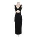 Nasty Gal Inc. Casual Dress - Party Plunge Sleeveless: Black Solid Dresses - Women's Size 4