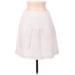 Calypso St. Barth Casual A-Line Skirt Knee Length: White Solid Bottoms - Women's Size Medium