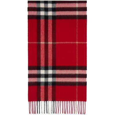 Check Cashmere Scarf - Red - Burberry Scarves