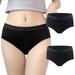 DondPO Womens Underwear Period Underwear Women s 2 Piece Black High Waisted Menstrual Underwear Retro Basic Full Coverage Mid Waist Panties for Women Seamless Underwear Lingerie for Women Black XXL