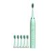 EQWLJWE Sonic Electric Toothbrush for Adults High Power Rechargeable Toothbrushes with 5 Brush Heads 6 Cleaning Modes Build in Smart Timer Waterproof Smart Toothbrush Birthday Gift Green