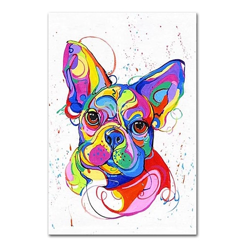 Mintura handgefertigte Hundetiere Ölgemälde auf Leinwand Wandkunst Dekoration modernes abstraktes Bild für Wohnkultur gerolltes rahmenloses ungedehntes Gemälde Image