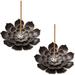 2 Pack Brass Incense Holder Lotus Stick Incense Burner and Cone Incense Holder for Home Office Tea House Accessories