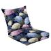 2 Piece Indoor/Outdoor Cushion Set Seamless botanical pattern hydrangeas Casual Conversation Cushions & Lounge Relaxation Pillows for Patio Dining Room Office Seating