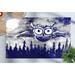 Gift For The Home Rug Navy Blue Rug Full Moon Rug Animal Rugs Navy Blue Owl Painting Rug Hallway Rug Anti-Slip Carpet Rug Loft Rug 3.3 x9.2 - 100x280 cm