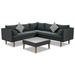 Historyli Go5H Sectional Couch 4-pieces Patio Furniture Set With Cushions 2 Cylindrical Pillows Solid Wood Legs L-shaped Sofa Set For Backyard