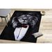 Luxury Rugs Modern Rug Stair Rugs Wedding Rugs Lion With Red Bow Tie Rug Contemporary Rug Animal Rugs Accent Rug Man Cave Rug 2.6 x9.2 - 80x280 cm