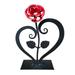 Valentine Gift Hand Wrought Red Metal Rose With Heart Shaped Stand Mother s Day Gift Solar Garden Windows Giant Yard Solar Garden Statue Garden Statues And Figurines Outdoors Solar