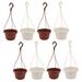 Balcony Planters 8 Sets Flowerpot Hanging Cachepots for Orchids Plants Decor Terracotta