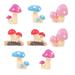 Resin Small Mushroom 8 Pcs Scene Layout Props Design Adornment Decor Ornament Home Forniture Stained Glass Red