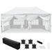 Portable Pop Up Gazebo with 4 Sidewalls - 10x20ft - White - 99.43 - Experience outdoor comfort under this versatile canopy gazebo!