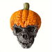 Spooky Halloween Decoration: 1pc Evil Pumpkin Skull Resin Craft for Outdoor Garden