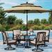 & William Patio Outdoor Dining Sets for 8 Outdoor Table Furniture Set 9 Piece- 1 Rectangular Expandable Patio Table and 8 Padded Swivel Dining Chairs