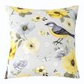 YST Retro Blossom Pillow Cover for Girls Women Rustic Bird Daisy Throw Pillow Cover Butterfly Plants Square Pillow Case Farm Style Cushion Cover for Living Room 22x22