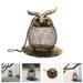 Wild Bird Feeder Outdoor Garden Wild Bird Feeder Hanging Bird Feeders Heavy Duty Copper Metal Mesh Wild Finch Bird Feeder for Outside with Hook for Garden Yard Decor Owl Shaped