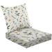 2-Piece Deep Seating Cushion Set seamless pattern floral flower blossom leaves doodle nature Outdoor Chair Solid Rectangle Patio Cushion Set