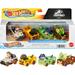 Hot Wheels RacerVerse Set of 4 Die-Cast Hot Wheels Car Play Vehicles with Jurassic World Characters as Drivers