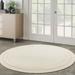 Nourison Sandy Indoor / Outdoor Solid Area Rug Ivory/Gold 4 x Round 4 Round Blue Round